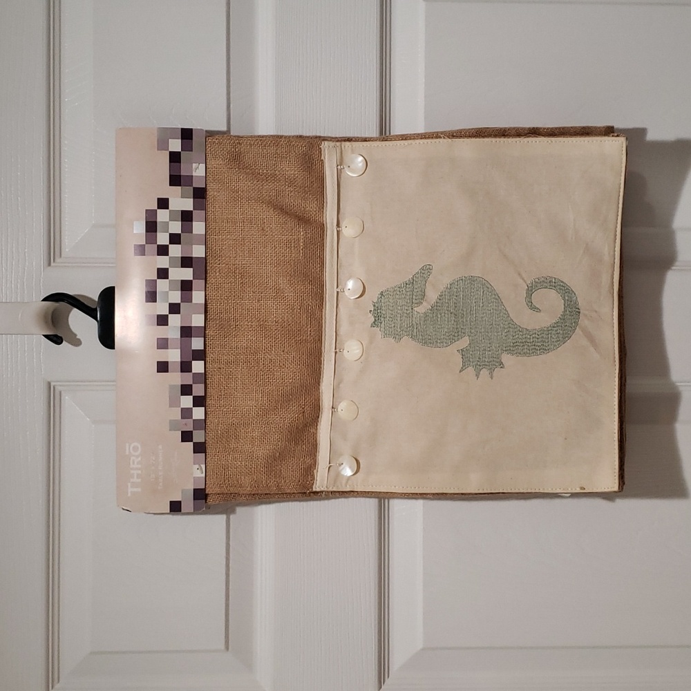 Thro 13"x72" Burlap Table Runner NWT